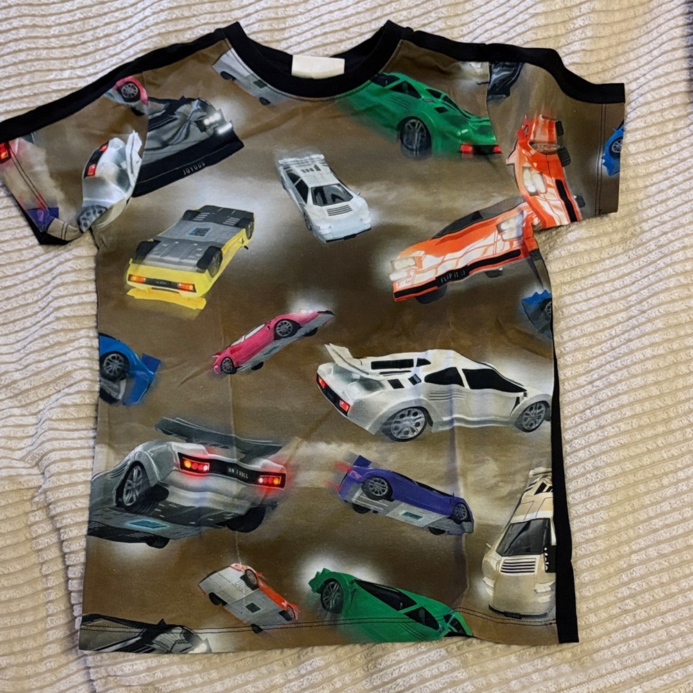 Molo Kids Car Print Organic Cotton T-Shirt size 8-10